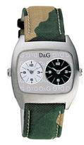 Dolce & Gabbana horlogeband 3719240255 Leder/Textiel Groen 22mm + beige stiksel